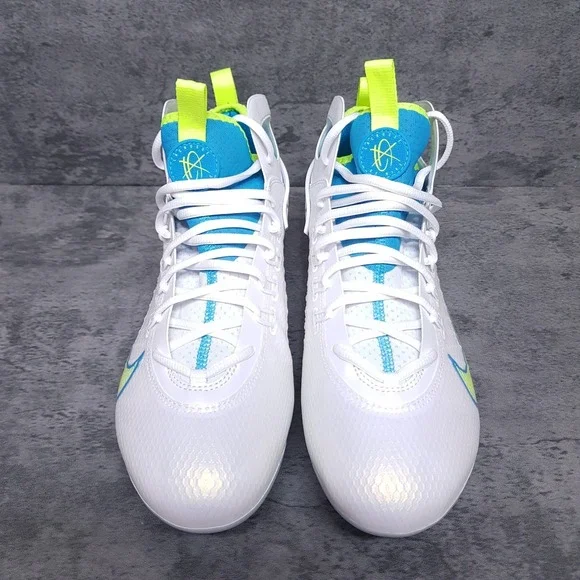 NIKE Huarache 9 Elite Mid Lax SE Lacrosse‎ Cleats Mens Size 11.5 White Blue - Picture 3 of 5